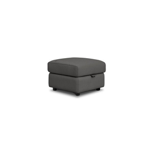 Theo Storage Footstool in Elephant Grey Leather