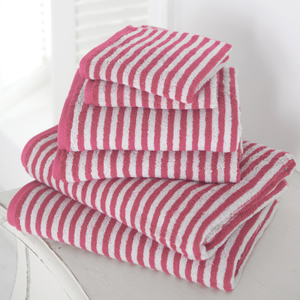 Striped Bath Towel Pink