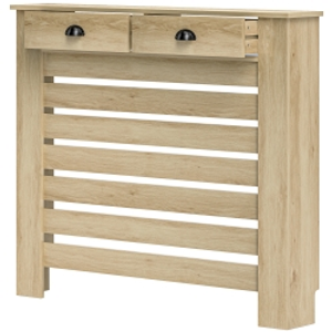HOMCOM Cubre Radiadores de MDF con Cajón Cubierta para Radiador para Salón Dormitorio Pasillo 111x19x95,5 cm Roble