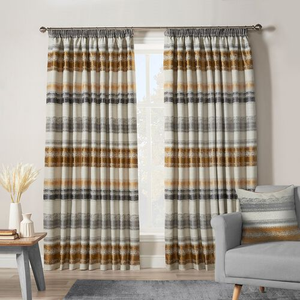 PENCIL PLEAT TRIBECA STRIPE GREY 90X90 Curtain