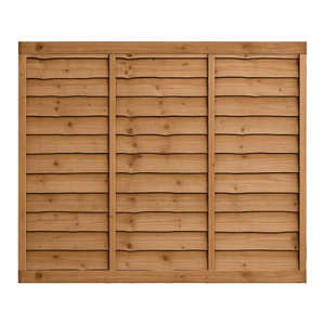 6FT x 5FT Waney Lap Fence Panel - Pressure Treated Brown