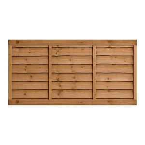 6FT x 3FT Waney Lap Fence Panel - Pressure Treated Brown