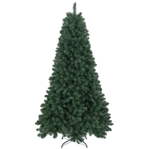HOMCOM Árbol de Navidad Artificial 213 cm con 1064 Ramas de Alambre de Memoria y Base Plegable Árbol de Navideño Verde