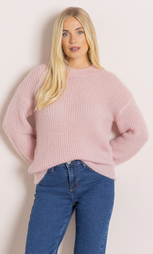 Sparkly Long Sleeve Jumper - Powder/Pink