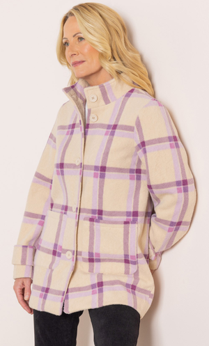 Anna Rose Checked Anna Rose Jacket - Ivory/Lilac