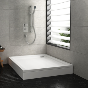Hudson Reed Rectangular 1200 x 900 x 40 Pearlstone Shower Tray with Riser Kit