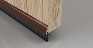 Stormguard Concealed Fix Bottom Door Brush - Dark Wood Effect - 838mm