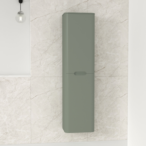 Venice 1400 x 350mm Sage Green 2 Door Groove Handle Wall Hung Tall Unit