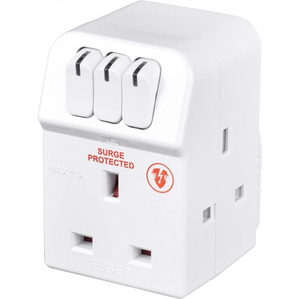 MSWRG3 Three Socket Surge Protected Adapter wth Individual Switches