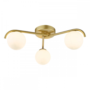 ORL5335 Orlena 3 Light Flush Satin Gold and Opal Glass