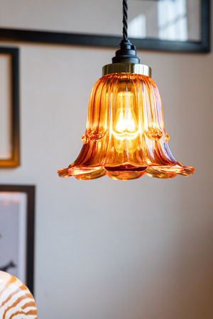 Amber Vintage-Style Glass Easyfit Ceiling Light Shade