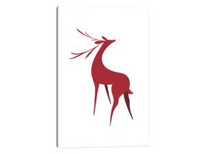 Stylized Retro Deer In Red