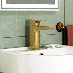 Muro Mono Basin Mixer Tap Sleek Design - Brushed Brass