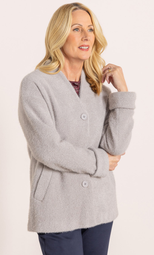Anna Rose Button Coat - Grey