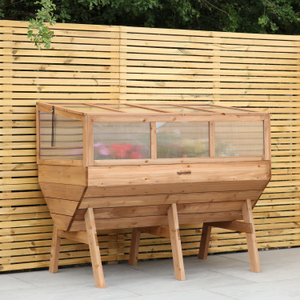 Woodside Raised Wooden Garden Planter + Cold Frame/Growhouse Plant & Veg Box, Large 150cm