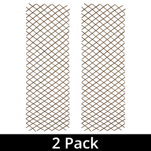 Woodside 1.8m x 60cm Wooden Wicker Garden Trellis, Climbing Plant Support 2 Pack