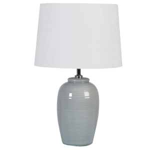 Pale Green Table Lamp with Linen Shade