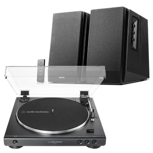 Audio-Technica LP60X Turntable + Edifier R1700BT Active Black Bluetooth Speakers