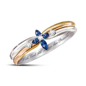 All Things Are Possible Sapphire And Diamond Ring Size 5.5