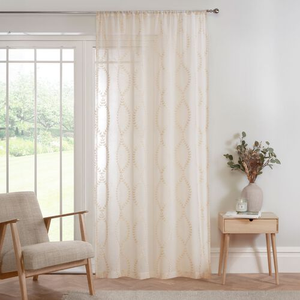 HEIDI EMBROIDERED ECO NATURAL 140X228cm Voile