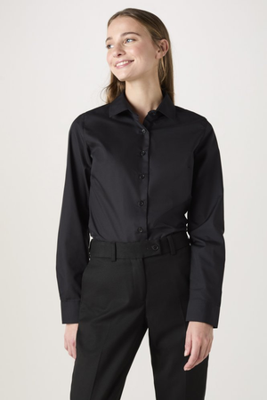 SJ Women's Regular Fit Long Sleeve Shirt, Black