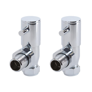 Milano Select - Chrome Minimalist Angled Radiator Valves - (Pair)