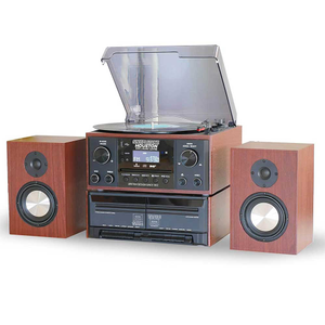 Steepletone Houston 6-in-1 Retro Music Centre - Dark Wood