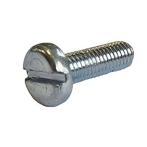 M6 x 30 Pan Slot Machine Screw Mild Steel Bright Zinc Plated, DIN 85