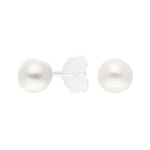 New Sterling Silver 5mm Freshwater Cultured Pearl Stud Earrings