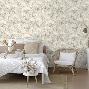 Holden Decor Eleganza Petalina Floral Dove Wallpaper - 36402