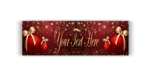 Personalised Red Bauble Christmas Banner