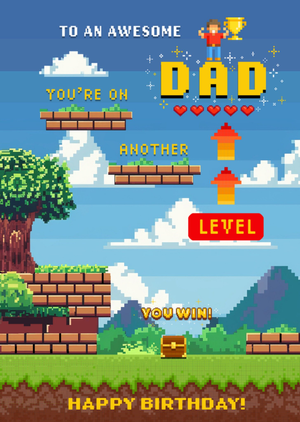 To An Awesome Dad You're On Another Level Birthday Card