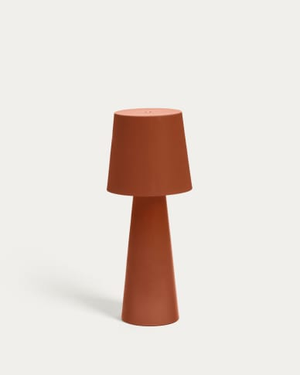 Arenys large outdoor metal table lamp in a terracotta painted finish