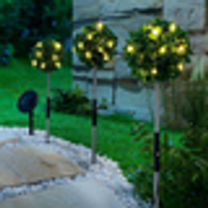 Solar Boxwood Topiary Light (Set of 3)