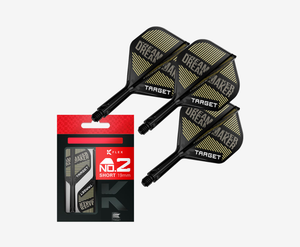 Target Darts Dimitri Van den Bergh K-Flex Black Intermediate No.2 Shape Integrated Flight and Shaft