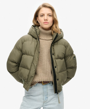 Hooded Sports Puffer Bomber Jacket