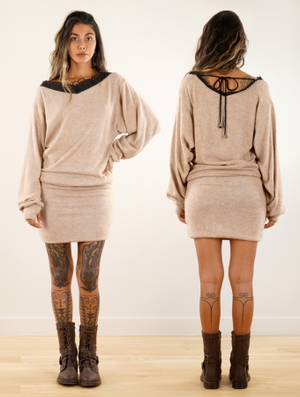 'Robe courte réversible "Physälis", Beige'