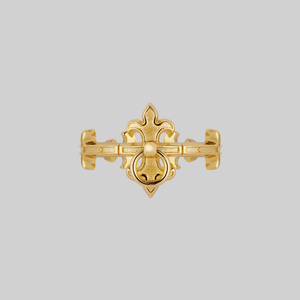 FORTIFY. Medieval Gate Knocker Ring - Gold - Gold / Small