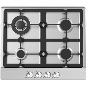 60cm Stainless Steel 4 Burner Gas Hob with Wok Burner