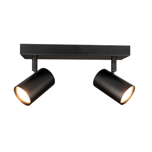 LED Ceiling Spotlight With 2 Lights - GU10 - Dimmable - Adjustable - Black - Rectangular