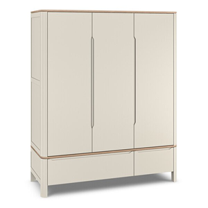 Otto Smoked Oak Finish and Cashmere Painted Triple Wardrobe