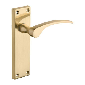 Sofia Long Lever Latch Door Handle - Brushed Brass - Pair - Designer Levers