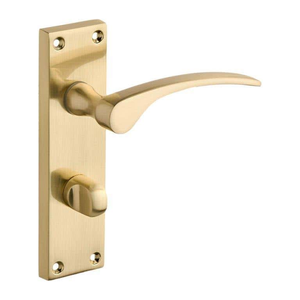 Sofia Long Lever Bathroom Door Handle - Brushed Brass - Internal - Pair - Designer Levers
