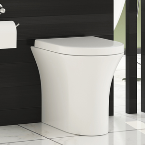 Breeze Back To Wall Rimless Toilet Pan with Soft Close Seat