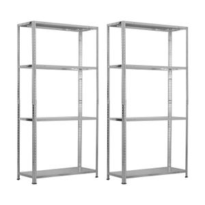 Pack 2 Estanterías Modulares Metálicas SteelSmart con 4 Baldas 160kg 145x30x70cm 7house