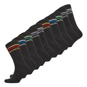 Bench Mens Techi Ten Pack Cushioned Crew Socks Black