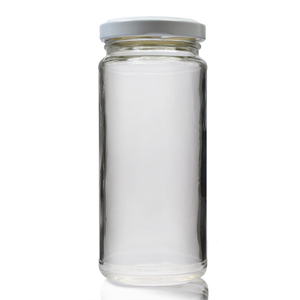 8oz Clear Glass Pasta Sauce Jar With Twist-Off Lid - White