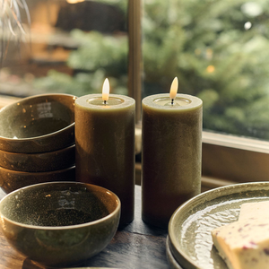 Mossy LED Candle