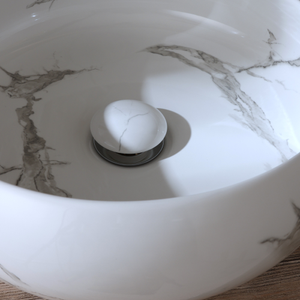Milano Elements - Unslotted Push Button Basin Waste - Marble