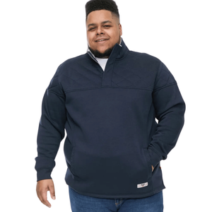 D555 Mens Swann Big & Tall Half Zip Quilted Sweatshirt - 4XL / Navy